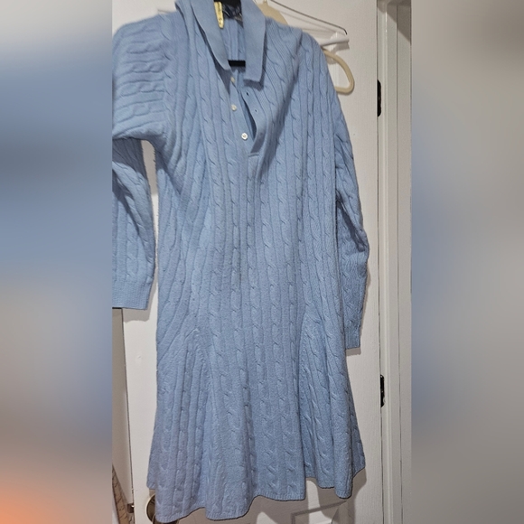 Cable-Knit Wool-Cashmere Sweater Dress Polo Ralph Lauren XXL - Picture 5 of 6